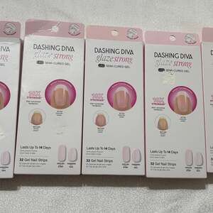 5 sets Dashing Diva Glaze Strong Sheer Rose Gel Nail Strips